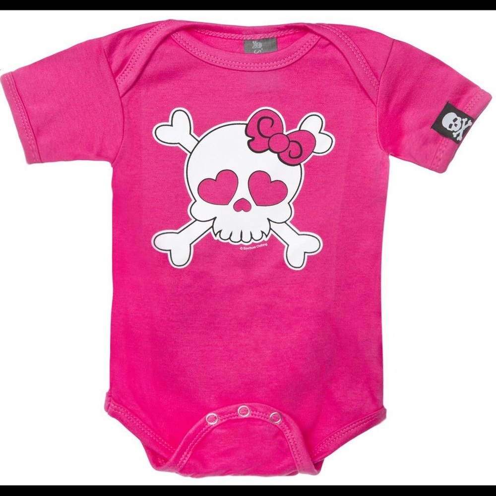 Sourpuss Girly Skull Baby Bodysuit One Piece